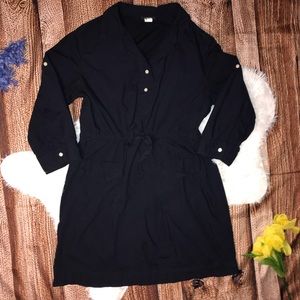 J crew belted blue professional career dress